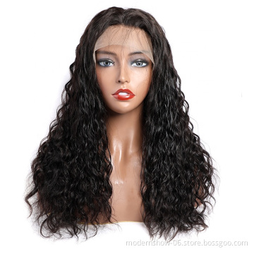 2021 hot selling cuticle aligned raw virgin hair water wave full lace human hair wig